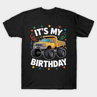 It's My Birthday Construction Monster Truck Birthday Boy T-Shirt